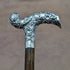 1902 British Antique Ladies Cane Cane Sterling Silver Derby Handle 82cm